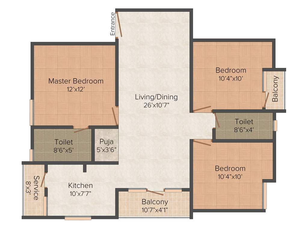 Sai Sai Ashram (3BHK+2T (1,241 sq ft) + Pooja Room 1241 sq ft)