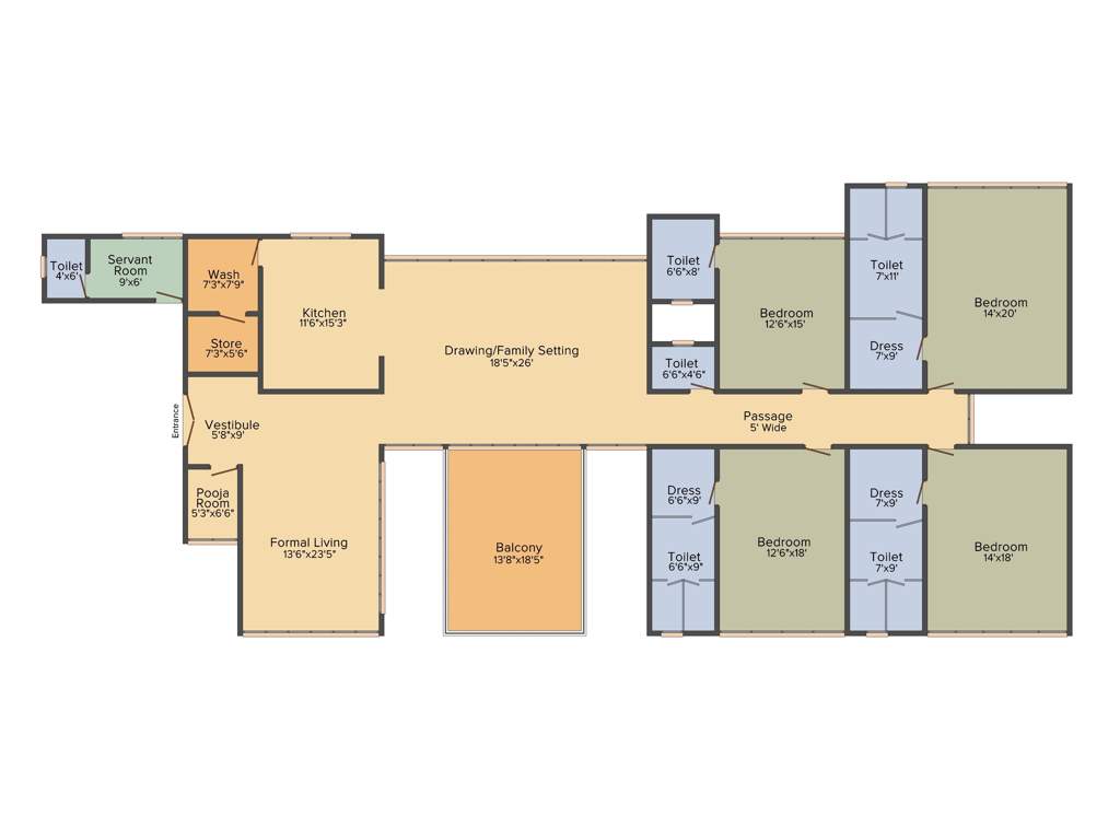 True North One (4BHK+5T (5,750 sq ft) + Servant Room 5750 sq ft)