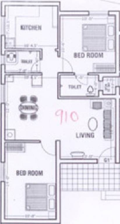 Abiraami Vijayam (2BHK+2T (910 sq ft) 910 sq ft) Abiraami Vijayam (2BHK+2T (910 sq ft) 910 sq ft)