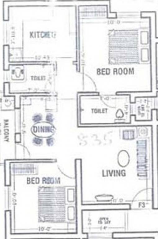 Abiraami Vijayam (2BHK+2T (835 sq ft) 835 sq ft) Abiraami Vijayam (2BHK+2T (835 sq ft) 835 sq ft)