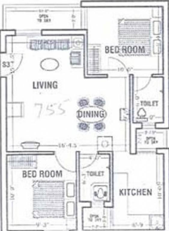 Abiraami Vijayam (2BHK+2T (755 sq ft) 755 sq ft) Abiraami Vijayam (2BHK+2T (755 sq ft) 755 sq ft)
