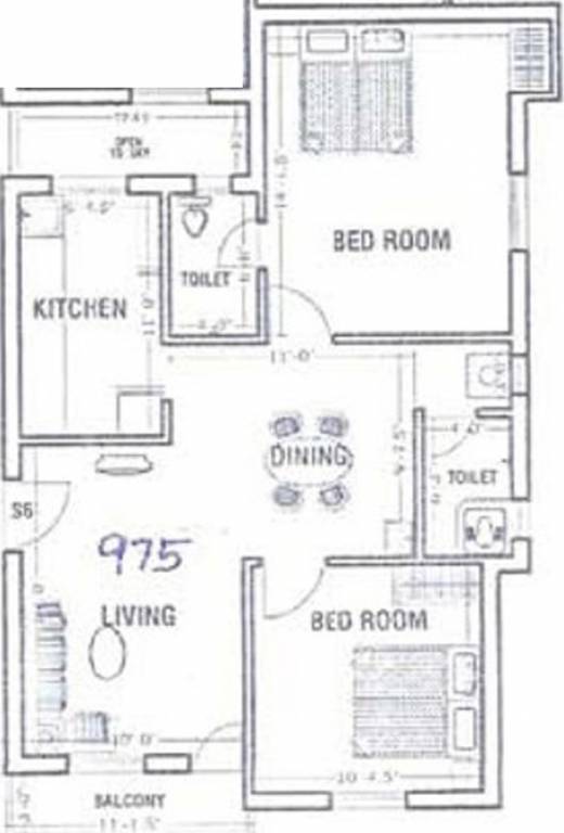 Abiraami Vijayam (2BHK+2T (975 sq ft) 975 sq ft) Abiraami Vijayam (2BHK+2T (975 sq ft) 975 sq ft)