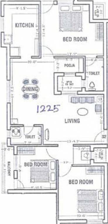 Abiraami Vijayam (3BHK+2T (1,225 sq ft) + Pooja Room 1225 sq ft) Abiraami Vijayam (3BHK+2T (1,225 sq ft) + Pooja Room 1225 sq ft)