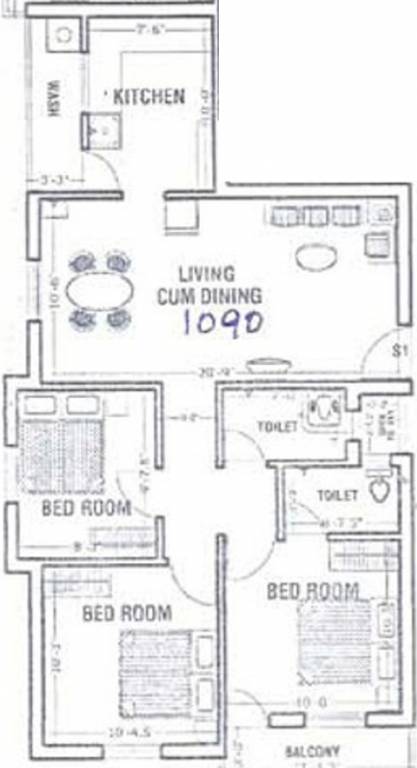 Abiraami Vijayam (3BHK+2T (1,090 sq ft) 1090 sq ft) Abiraami Vijayam (3BHK+2T (1,090 sq ft) 1090 sq ft)