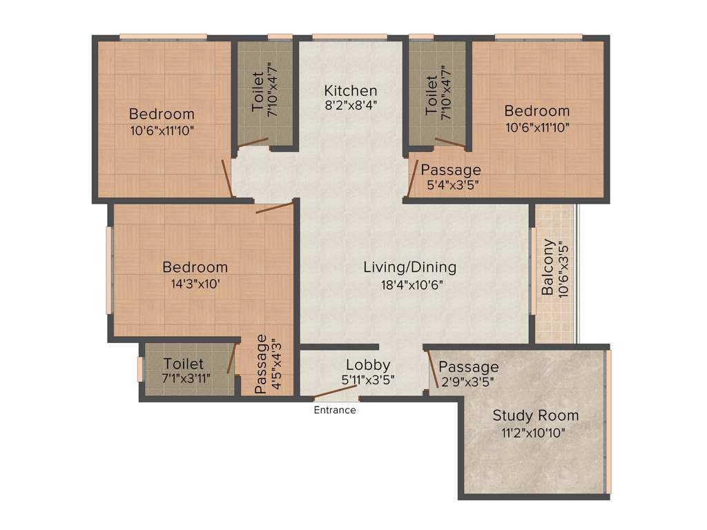 Integrated Ahana (3BHK+3T (760 sq ft) 760 sq ft)