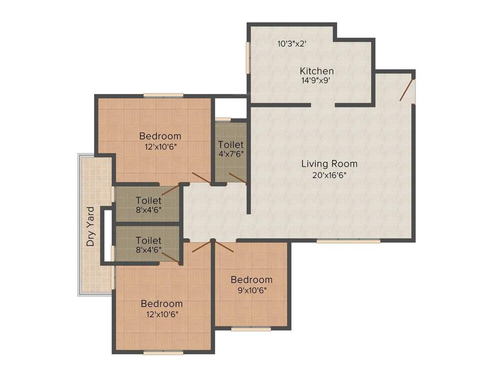 Nandivardhan Aradia (3BHK+3T (1,800 sq ft) 1800 sq ft)