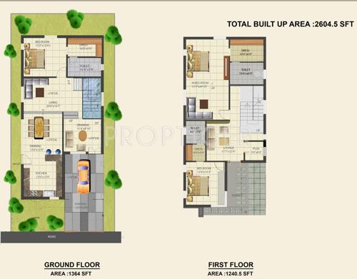 Dhaatri Lunetta Villas (3BHK+3T (2,600 sq ft)   Pooja Room 2600 sq ft)
