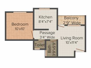 Saket Oyster Saket City (1BHK+1T (565 sq ft) 565 sq ft)