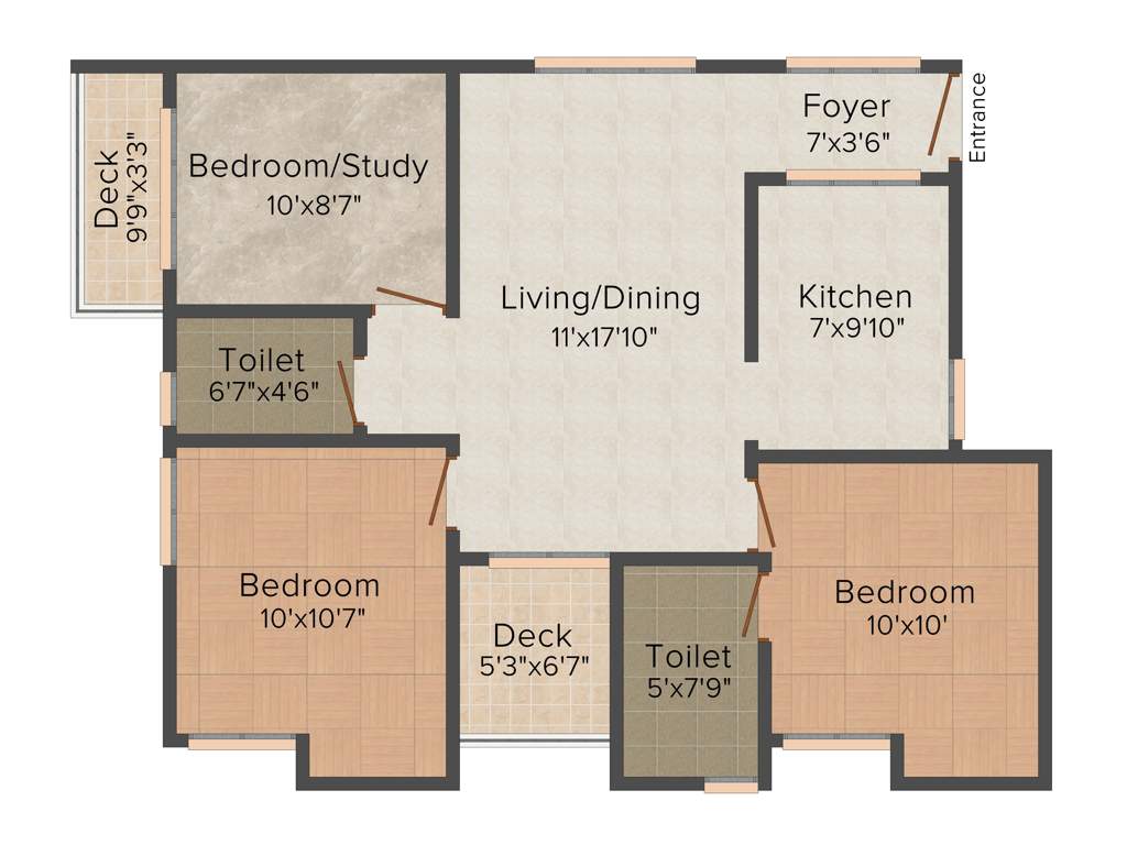 Amaar Vrindavan Enclave (2BHK+2T (1,121 sq ft) + Study Room 1121 sq ft)