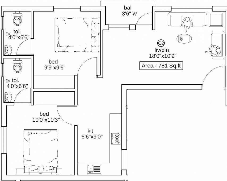 AN Shanmuga Sundaram Street (2BHK+2T (781 sq ft) 781 sq ft) AN Shanmuga Sundaram Street (2BHK+2T (781 sq ft) 781 sq ft)