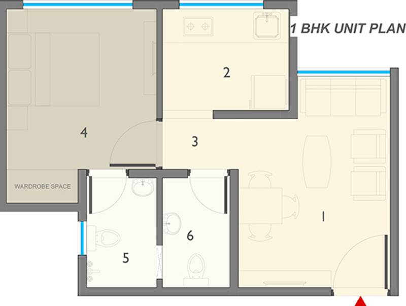  Florante (1BHK+2T (495 sq ft) 495 sq ft)