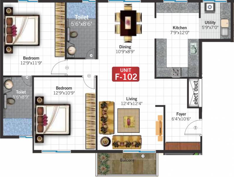 Annapoorna The Coach (2BHK+2T (1,242 sq ft) 1242 sq ft)