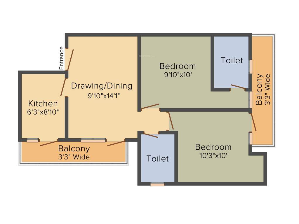 VKG The World Tower (2BHK+2T (1,050 sq ft) 1050 sq ft)