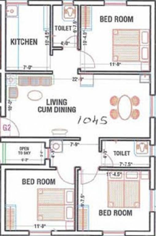 Abiraami Anugraha (3BHK+2T (1,045 sq ft) 1045 sq ft) Abiraami Anugraha (3BHK+2T (1,045 sq ft) 1045 sq ft)