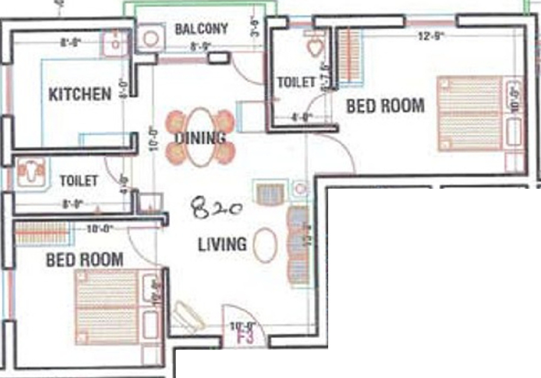 Abiraami Anugraha (2BHK+2T (820 sq ft) 820 sq ft) Abiraami Anugraha (2BHK+2T (820 sq ft) 820 sq ft)