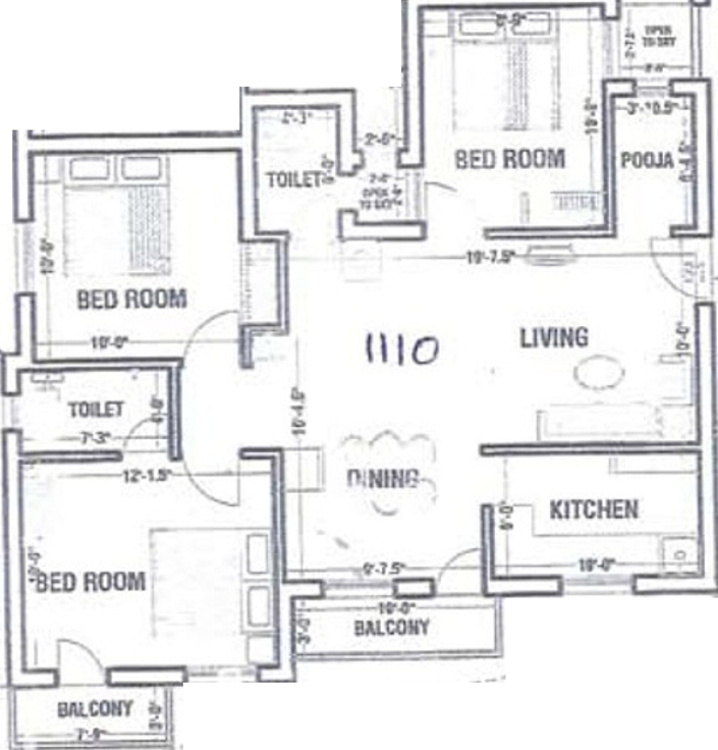 Abiraami Anugraha (3BHK+2T (1,110 sq ft) 1110 sq ft) Abiraami Anugraha (3BHK+2T (1,110 sq ft) 1110 sq ft)