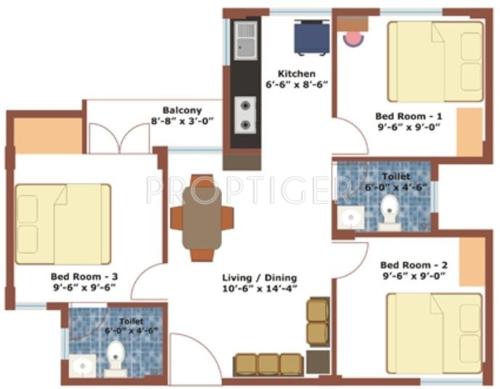 Aswani Aswani Sitara (3BHK+2T (715 sq ft) 715 sq ft)