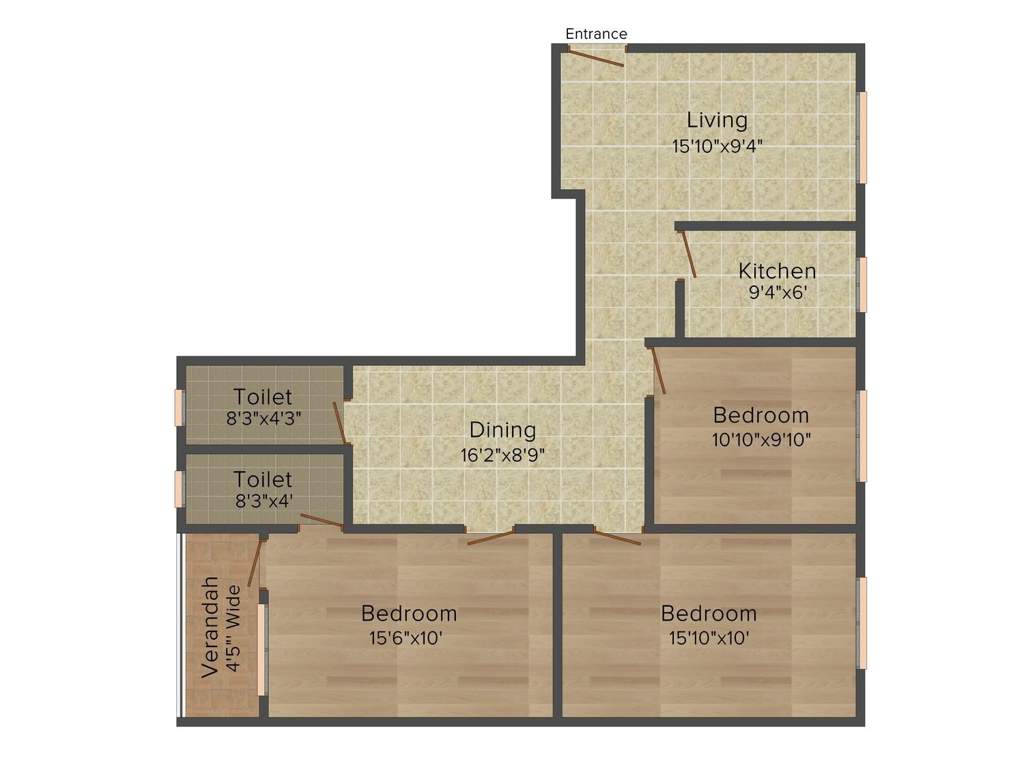 GPS Meena Avalon (3BHK+2T (1,387 sq ft) 1387 sq ft)