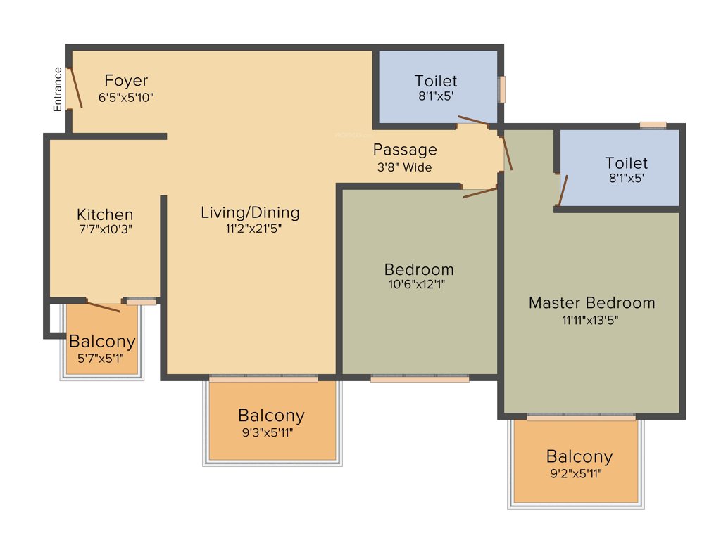 TATA La Vida (2BHK+2T (1,330 sq ft) 1330 sq ft)