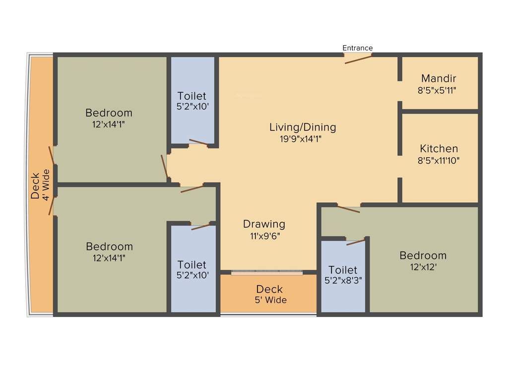 Star Grihangan (3BHK+3T (2,080 sq ft) + Pooja Room 2080 sq ft)
