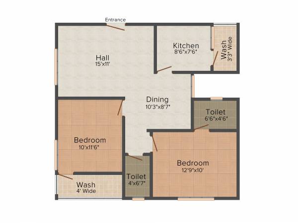 PN Classic (2BHK+2T (1,002 sq ft) 1002 sq ft)