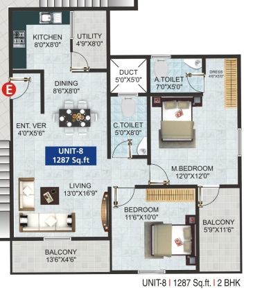 GK Tropical Springs (2BHK+2T (1,287 sq ft) 1287 sq ft) GK Tropical Springs (2BHK+2T (1,287 sq ft) 1287 sq ft)