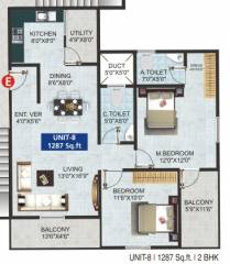GK Tropical Springs (2BHK+2T (1,287 sq ft) 1287 sq ft) GK Tropical Springs (2BHK+2T (1,287 sq ft) 1287 sq ft)