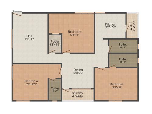 PN Residency (3BHK+3T (1,431 sq ft) + Pooja Room 1431 sq ft)