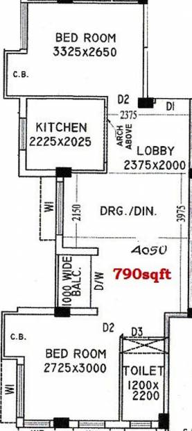 Swastik Realty Kolkata Swarnodeep Apartment (2BHK+1T (790 sq ft) 790 sq ft)