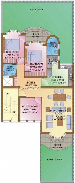Ansal Silver Crest (2BHK+2T (1,306 sq ft)   Study Room 1306 sq ft)