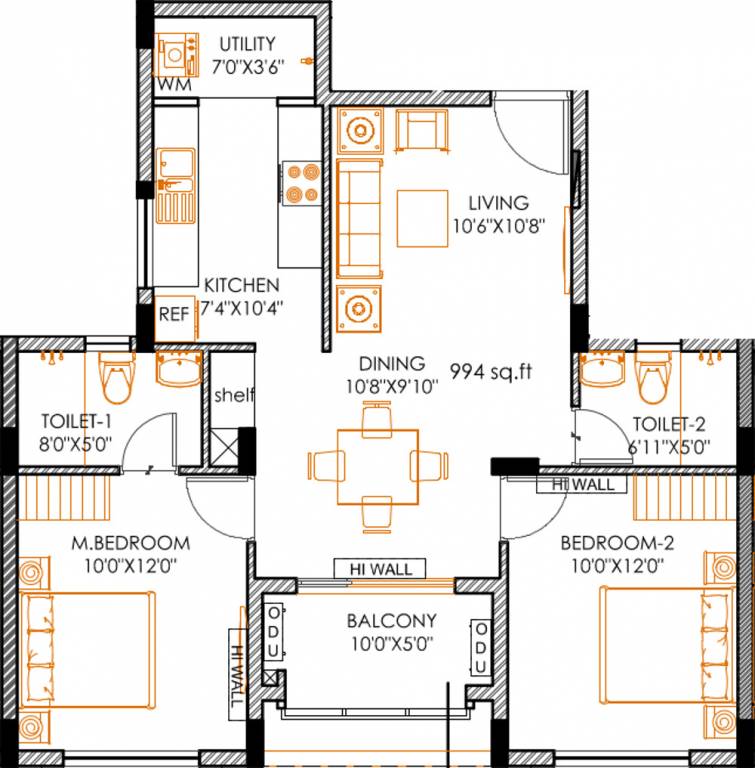 XS Real Barcelona (2BHK+2T (994 sq ft) 994 sq ft) XS Real Barcelona (2BHK+2T (994 sq ft) 994 sq ft)