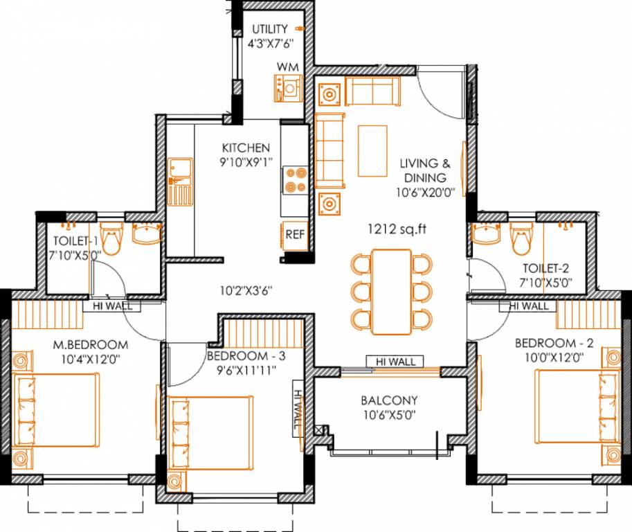 XS Real Barcelona (3BHK+2T (1,212 sq ft) 1212 sq ft) XS Real Barcelona (3BHK+2T (1,212 sq ft) 1212 sq ft)