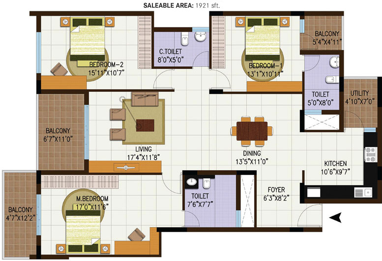 Century Central (3BHK+3T (1,921 sq ft) 1921 sq ft)