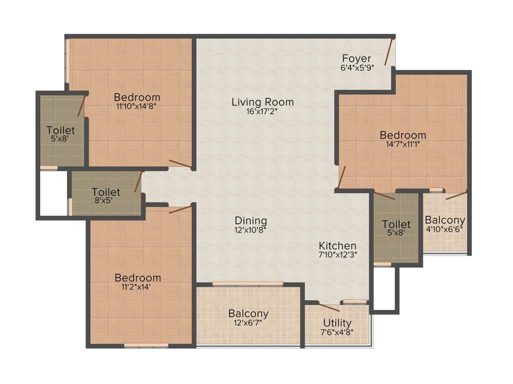 Century Central (3BHK+3T (1,956 sq ft) 1956 sq ft)