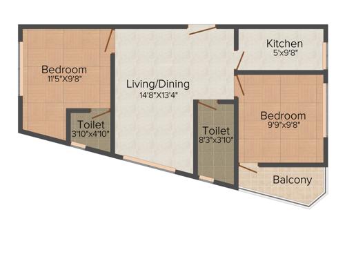 Swastik Dreamz Opal (2BHK+2T (869 sq ft) 869 sq ft) Swastik Dreamz Opal (2BHK+2T (869 sq ft) 869 sq ft)