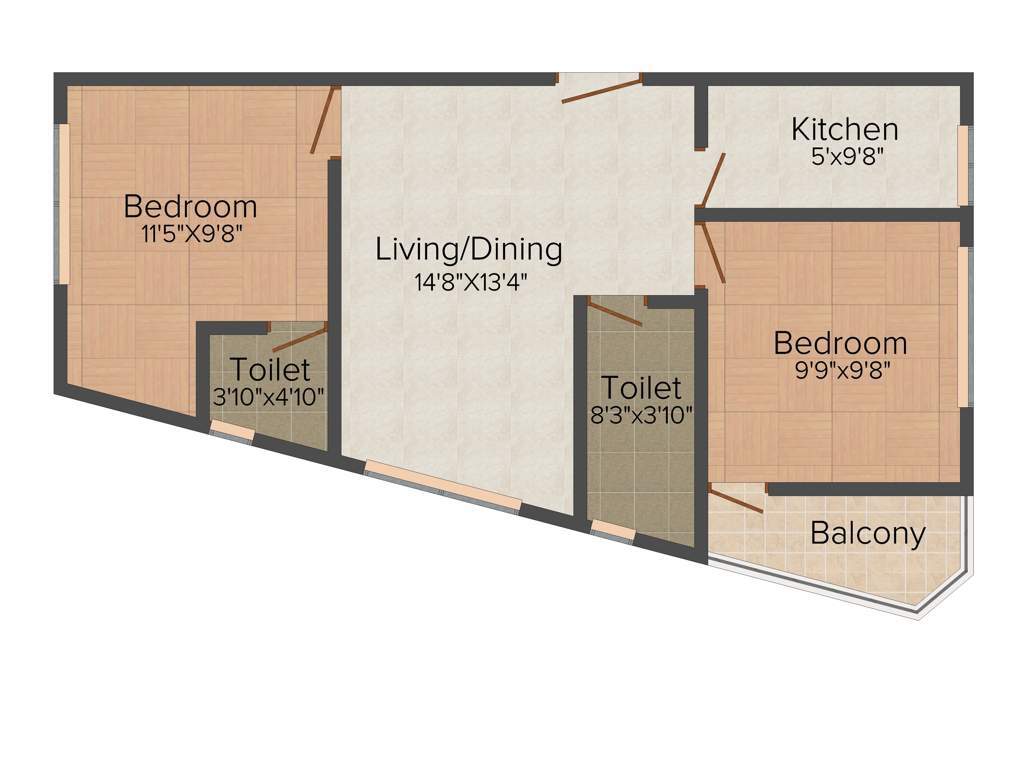 Swastik Dreamz Opal (2BHK+2T (869 sq ft) 869 sq ft)