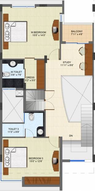 JSV Nakshatra (4BHK+4T (3,520 sq ft) + Study Room 3520 sq ft)