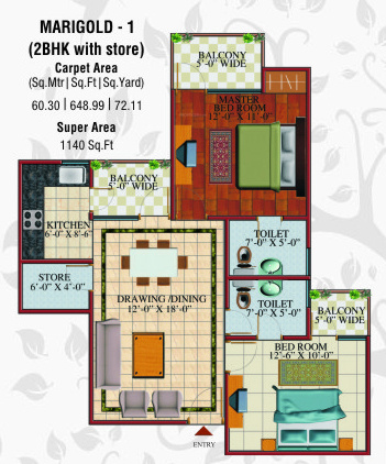 gulmohar garden phase 2 Floor Plan Floor Plan