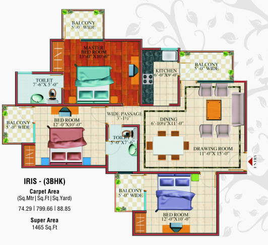 gulmohar garden phase 2 Floor Plan Floor Plan