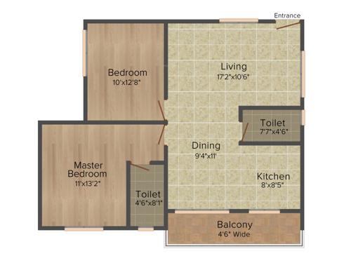 Vertex Fairmount (2BHK+2T (1,116 sq ft) 1116 sq ft)