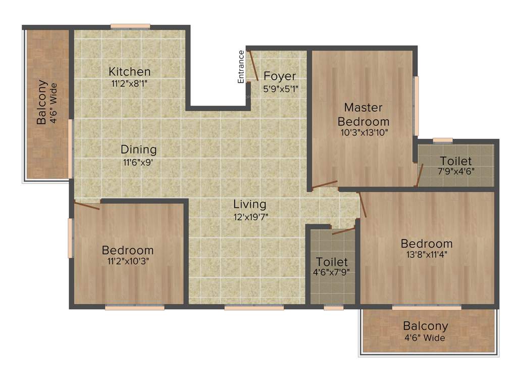 Vertex Fairmount (3BHK+3T (1,506 sq ft) 1506 sq ft)