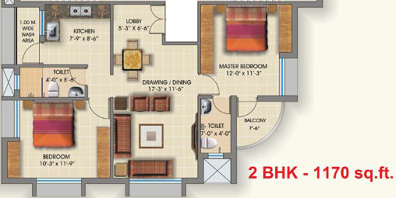 Maharshee Shashi Sharad Apartments (2BHK+2T (1,170 sq ft) 1170 sq ft)