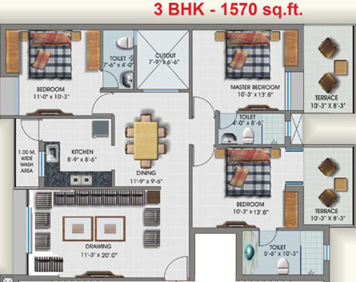 Maharshee Shashi Sharad Apartments (3BHK+3T (1,570 sq ft) 1570 sq ft)