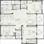 RNG Silver Springs (3BHK+3T (1,555 sq ft) 1555 sq ft)