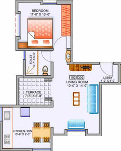 Behede Prisa (1BHK+1T (414 sq ft) 414 sq ft) Behede Prisa (1BHK+1T (414 sq ft) 414 sq ft)