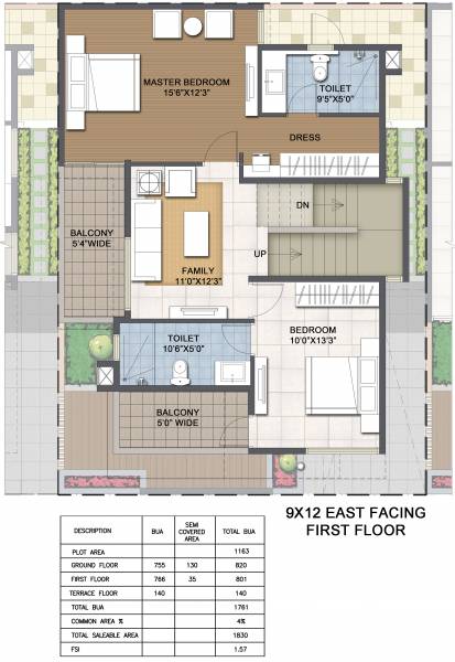 Inner Urban Serenity (3BHK+3T (1,830 sq ft) 1830 sq ft)