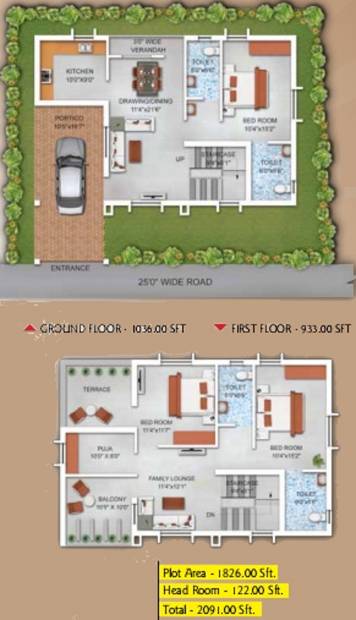 Swastik Construction Co Sunrise Villas Floor Plan (3BHK+4T (2,091 sq ft) + Pooja Room 2091 sq ft)