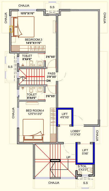 Gangar La Regalia (4BHK+4T (1,440 sq ft) 1440 sq ft)