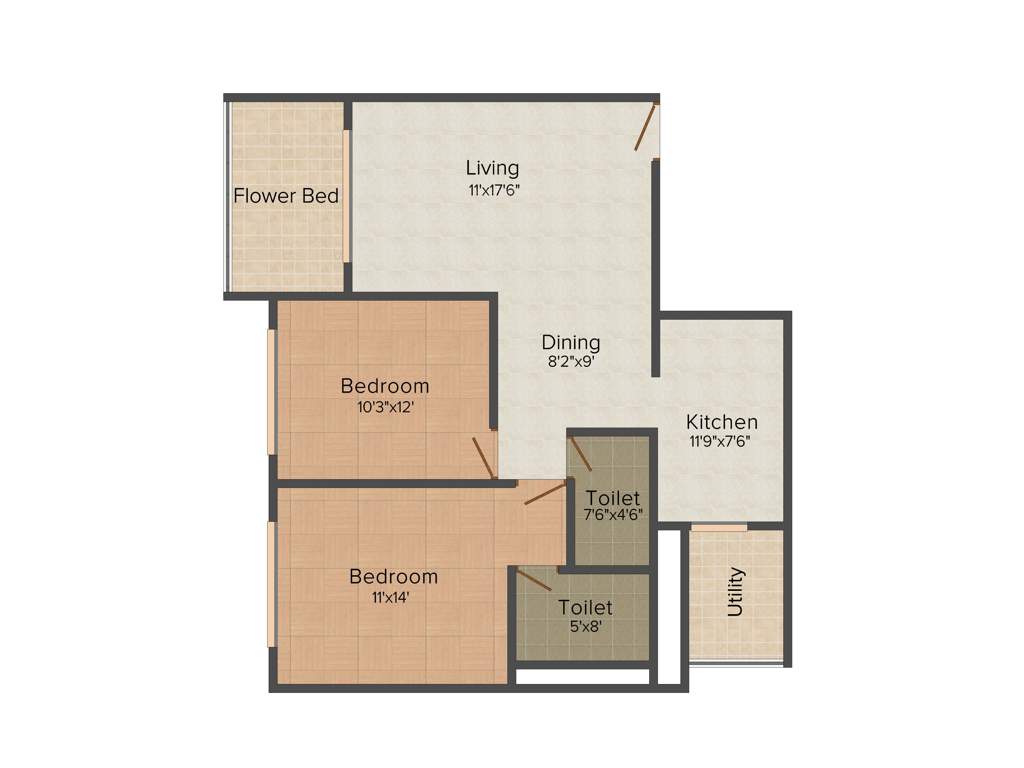  Garden Grove Phase 2 (2BHK+2T (1,350 sq ft) 1350 sq ft)