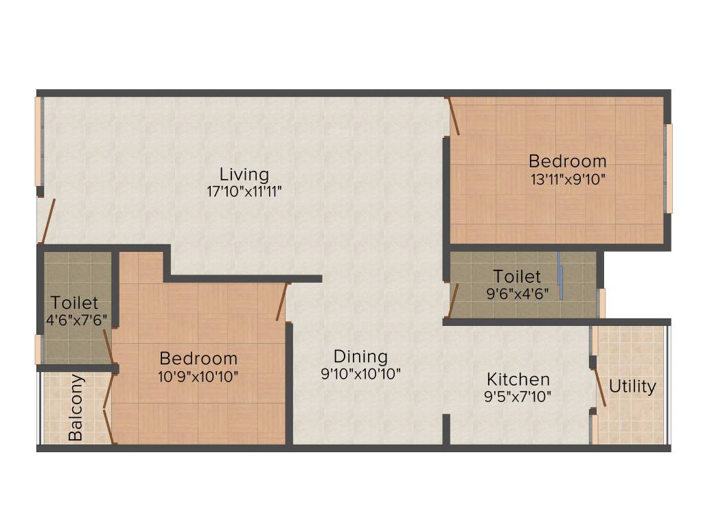 Vmaks Heights (2BHK+2T (1,229 sq ft) 1229 sq ft)